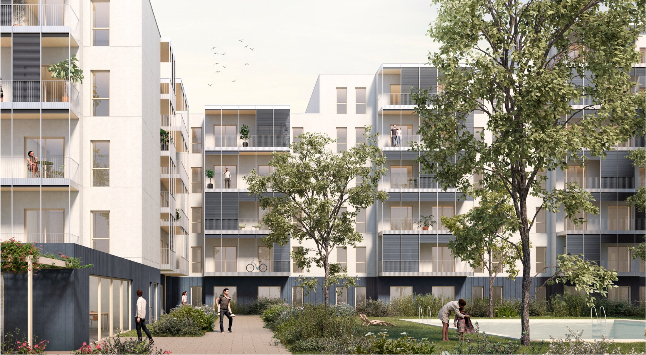 Vivienda asequible h0 — render exterior